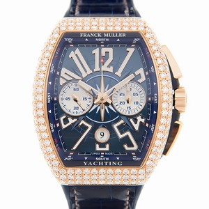 Franck Muller VANGUARD V 45 CC DT D YACHTING (5N) Automatic 18kt Rose Gold & Diamonds Blue 