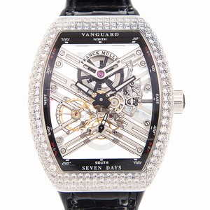 Franck Muller VANGUARD V 45 S6 SQT D (AC.NR) Manual Wind Stainless Steel & Diamonds Silver