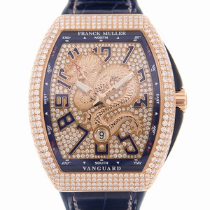 Franck Muller VANGUARD V 45 SC DT D CD DRAGON KING (5N.BL) Automatic 18kt Rose Gold & Diamonds Gold