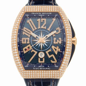 Franck Muller VANGUARD V 45 SC DT D NBR CD YACHTING (5N.BL) Automatic 18kt Rose Gold & Diamonds Blue 
