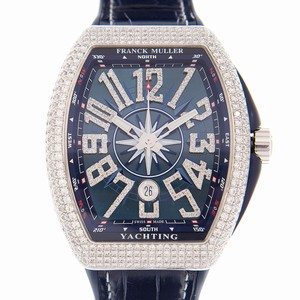 Franck Muller VANGUARD V 45 SC DT D NBR CD YACHTING (OG.BL) Automatic 18kt White Gold & Diamond Blue 