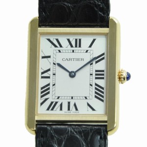 Cartier TANK W1018855 Quartz 18kt Rose Gold & Steel Silvery & White