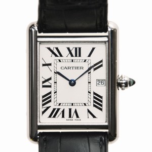 Cartier TANK W1540956 Quartz 18kt White Gold Silver