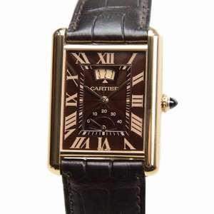 Cartier TANK W1560002 Manual Wind 18kt Rose Gold Brown 