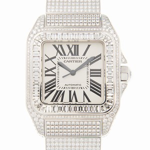 Cartier SANTOS W20073X8-100XL Automatic 18kt White Gold & Diamond White