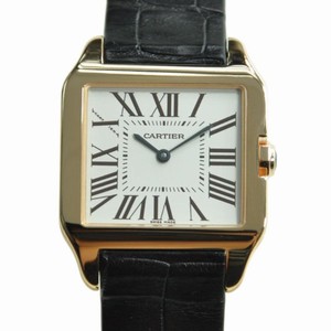 Cartier SANTOS W2009251 Quartz 18kt Rose Gold Silvery & White