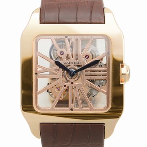 Cartier SANTOS W2020057 Manual Wind 18kt Rose Gold Transparent Skull