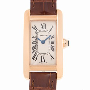 Cartier TANK W2607456 Quartz 18kt Rose Gold Silver