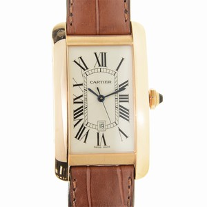 Cartier TANK W2609156 Automatic 18kt Rose Gold Silvery & White