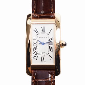Cartier TANK W2620030 Automatic 18kt Rose Gold Silvery & White