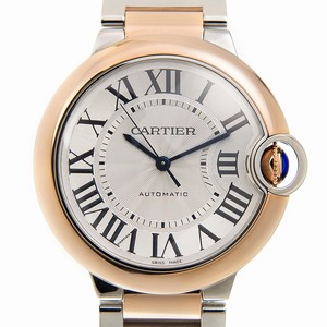 Cartier BALLON BLEU W2BB0003 Automatic 18kt Rose Gold Silver