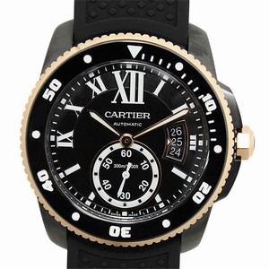 Cartier CALIBRE DE CARTIER W2CA0004 Automatic 18kt Rose Gold & Steel Black