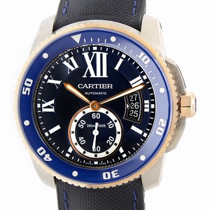 Cartier CALIBRE DE CARTIER W2CA0008 Automatic 18kt Rose Gold & Steel Blue 