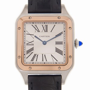 Cartier SANTOS W2SA0011 Quartz 18kt Rose Gold & Steel Silver