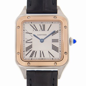Cartier SANTOS W2SA0012 Quartz 18kt Rose Gold & Steel Silver