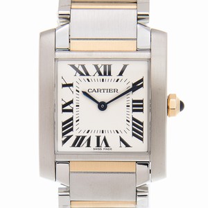 Cartier TANK W2TA0003 Quartz 18kt Gold & Steel Silvery & White