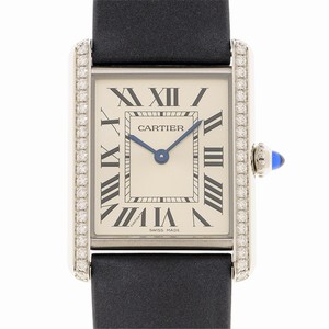 Cartier TANK W4TA0017 Quartz Stainless Steel & Diamonds Silver