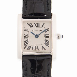 Cartier TANK W5001256 Quartz 18kt White Gold Silver