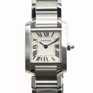 Cartier TANK W51008Q3 Quartz Stainless Steel Silvery & White