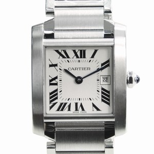 Cartier TANK W51011Q3 Quartz Stainless Steel Silvery & White