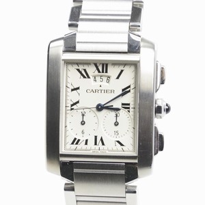 Cartier TANK W51024Q3 Quartz Stainless Steel White