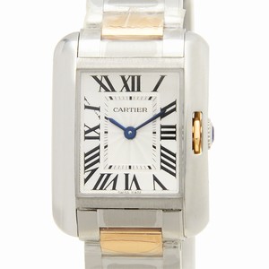 Cartier TANK W5310019 Automatic Stainless Steel Silvery & White
