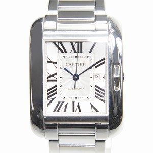 Cartier TANK W5310025 Automatic 18kt White Gold Silvery & White