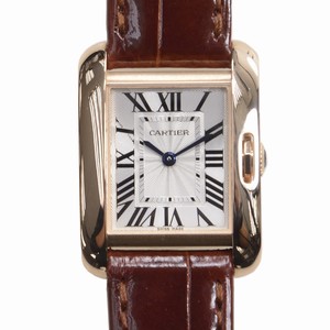 Cartier TANK W5310027 Quartz 18kt Rose Gold Silver