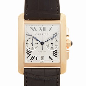 Cartier TANK W5330005 Automatic 18kt Rose Gold Silver