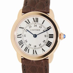 Cartier RONDE SOLO DE CARTIER W6701007 Quartz 18kt Rose Gold Silvery & White
