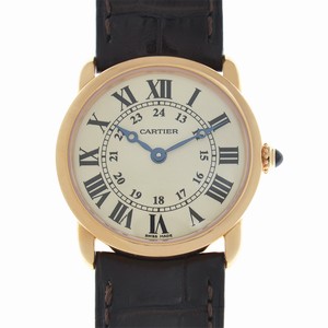 Cartier RONDE LOUIS CARTIER  W6800151 Quartz 18kt Rose Gold Silvery & White