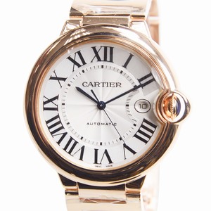 Cartier BALLON BLEU W69006Z2 Automatic 18kt Rose Gold Silvery & White