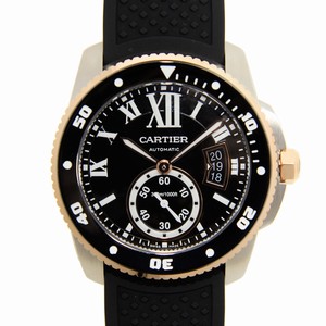 Cartier CALIBRE DE CARTIER W7100055 Automatic 18kt Rose Gold & Steel Black