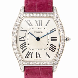 Cartier TORTUE WA501009 Manual Wind 18kt White Gold & Diamond Silver