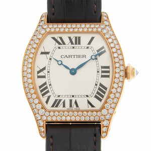 Cartier TORTUE WA503951 Manual Wind 18kt Rose Gold & Diamonds Silvery & White