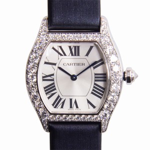 Cartier TORTUE WA507231 Manual Wind 18kt White Gold & Diamond Silvery & White