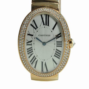 Cartier BAIGNOIRE WB520003 Manual Wind 18kt Rose Gold & Diamonds Silver