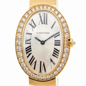 Cartier BAIGNOIRE WB520019 Quartz 18kt Gold & Diamond Silver