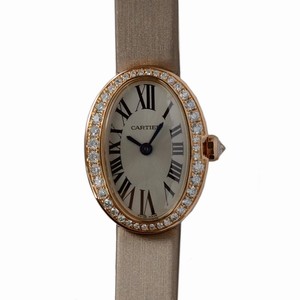 Cartier BAIGNOIRE WB520028 Quartz 18kt Rose Gold & Diamonds Silvery & White
