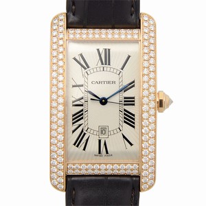 Cartier TANK WB704851 Automatic 18kt Rose Gold & Diamonds Silver