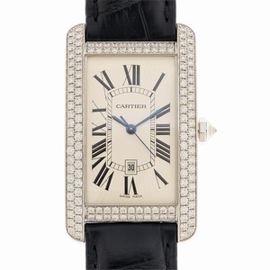 Cartier TANK WB710004 Automatic 18kt White Gold & Diamond Beige