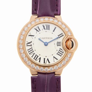 Cartier BALLON BLEU WE900251 Quartz 18kt Rose Gold & Diamonds Silvery & White