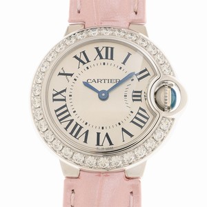 Cartier BALLON BLEU WE900351 Quartz 18kt White Gold & Diamond Silver