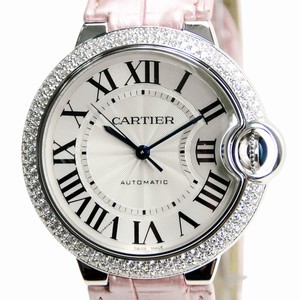 Cartier BALLON BLEU WE900651 Automatic 18kt White Gold & Diamond Silvery & White