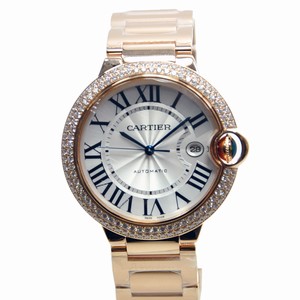 Cartier BALLON BLEU WE9008Z3 Automatic 18kt Rose Gold & Diamonds Silvery & White