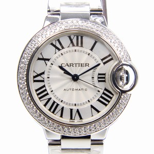 Cartier BALLON BLEU WE902035 Automatic 18kt White Gold & Diamond Silvery & White