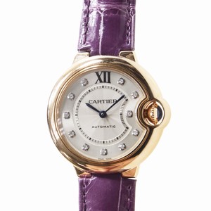 Cartier BALLON BLEU WE902040 Automatic 18kt Rose Gold Silver