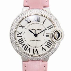 Cartier BALLON BLEU WE902067 Automatic 18kt White Gold & Diamond Silvery & White