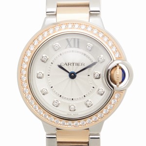Cartier BALLON BLEU WE902076 Quartz 18kt Rose Magic & Diamond Silvery & White