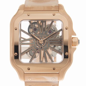 Cartier SANTOS WHSA0016 Manual Wind 18kt Rose Gold Transparent